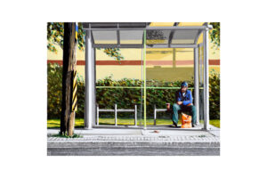 "Autumn Bus Stop" Signed Paper Print