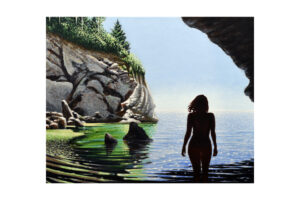 "Girl in Bruce Grotto" Signed Paper Print