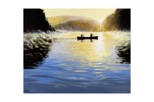 "Misty Morning Canoe" Signed Paper Print