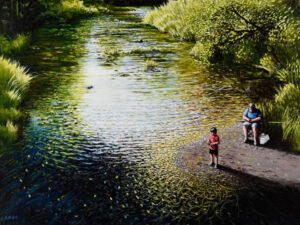 fishing by the creek